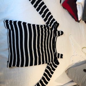 INC peek-a-boo shoulder striped top